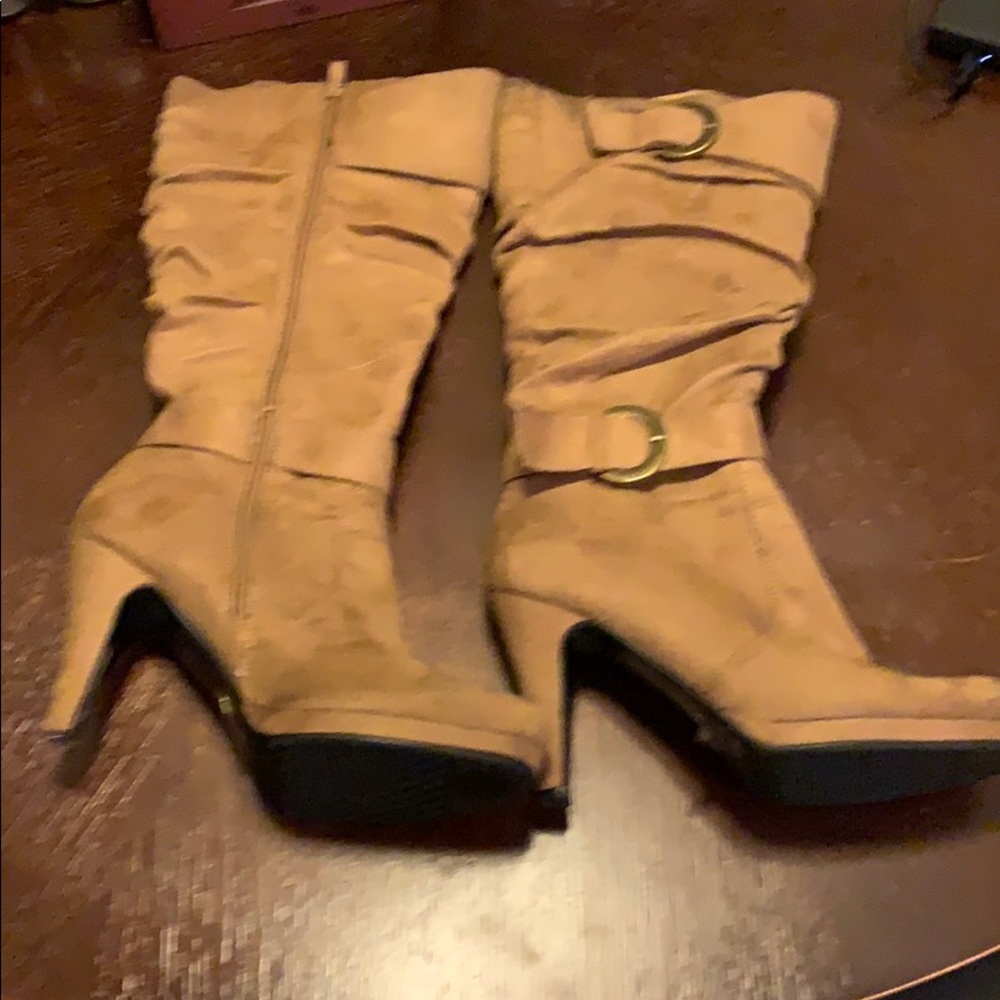 Faux suede boots